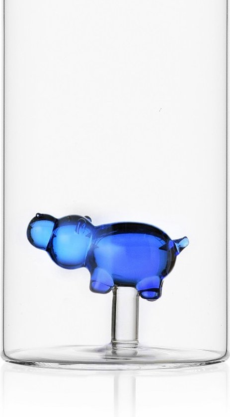 Boca za vodu staklena ICHENDORF Animal Farm, Blue Hippo