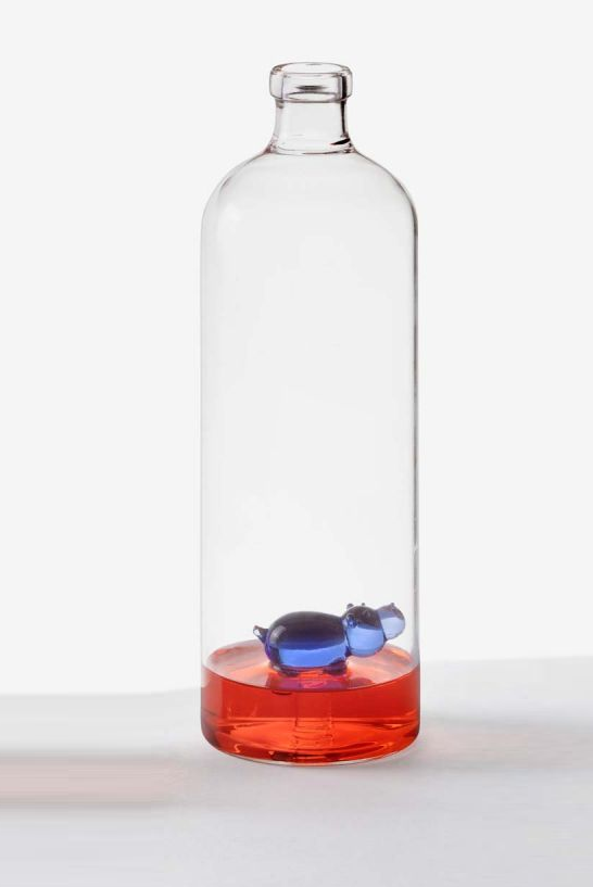 Boca za vodu staklena ICHENDORF Animal Farm, Blue Hippo