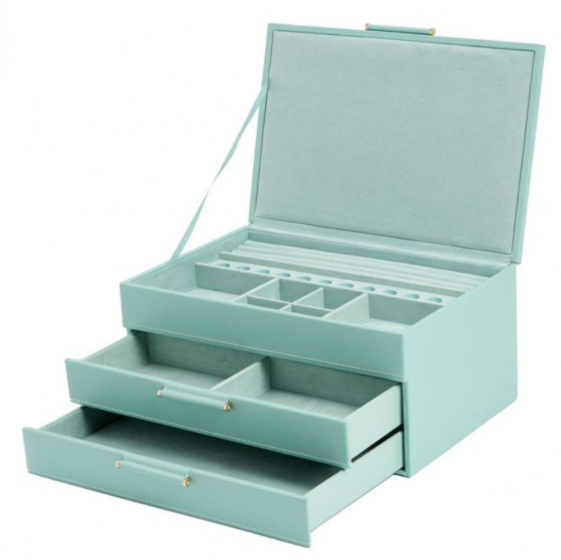 Kutija za nakit WOLF 1834, Sophia with Drawers, tirkizna