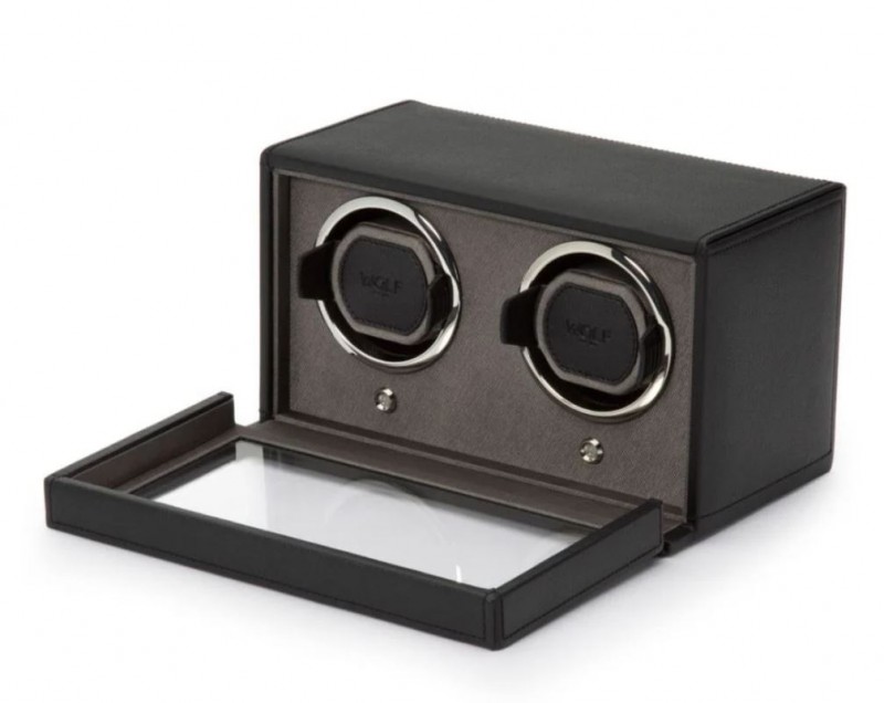 Navijač satova WOLF 1834, Cub Double, crni