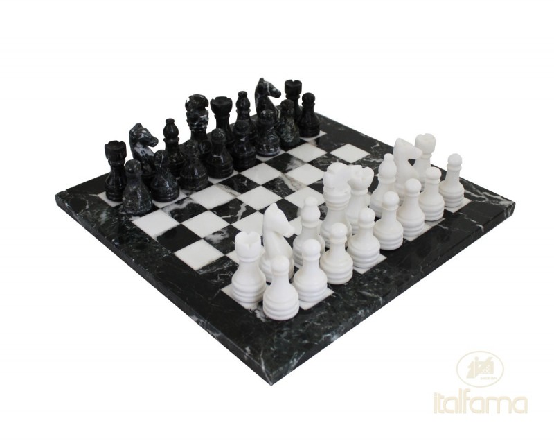 Šah set ITALFAMA Marble Black/white with case 40x40 cm