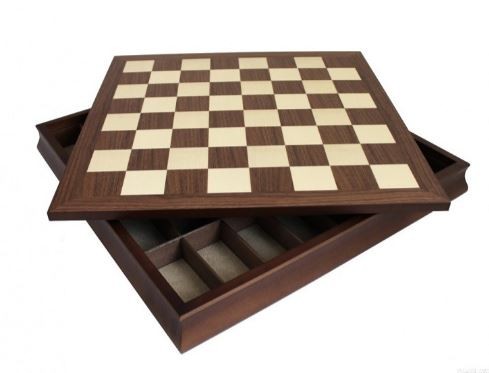 Šah set ITALFAMA Walnut/maple 42 x 42 cm + Stauton 7,5 cm