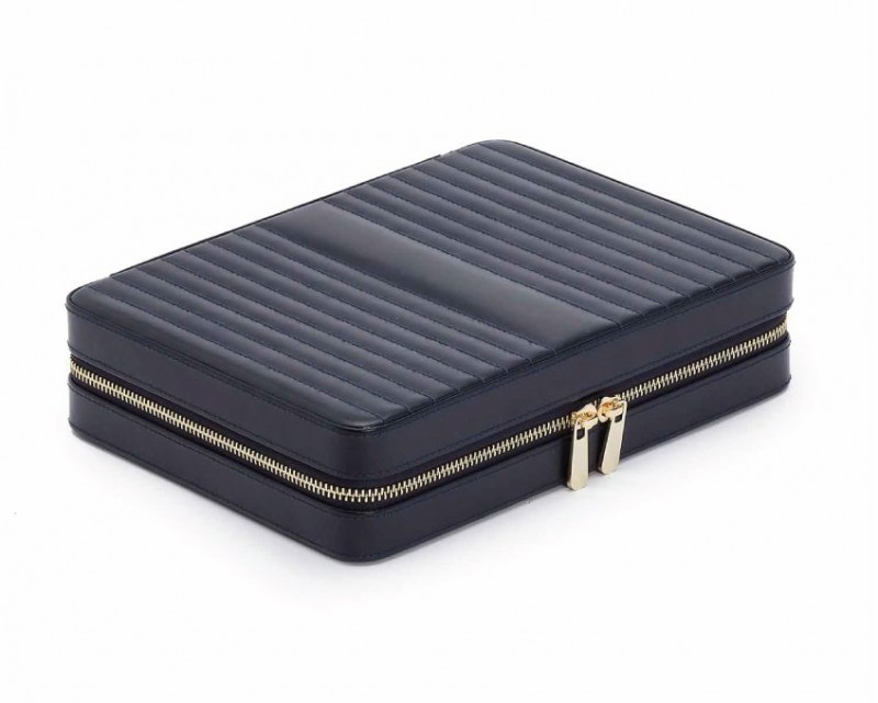 Torbica za nakit WOLF 1834, Maria Large Zip, tamnoplava