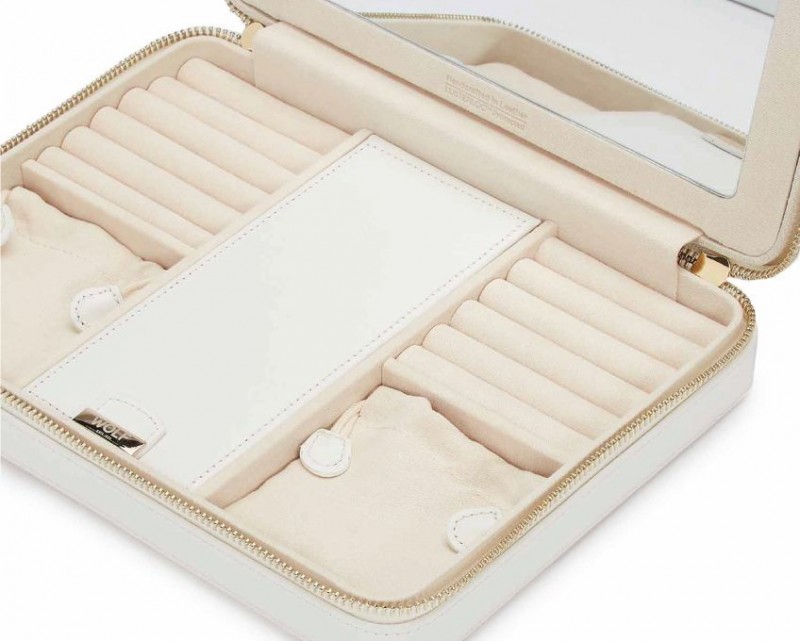 Torbica za nakit WOLF 1834, Maria Large Zip, bijela