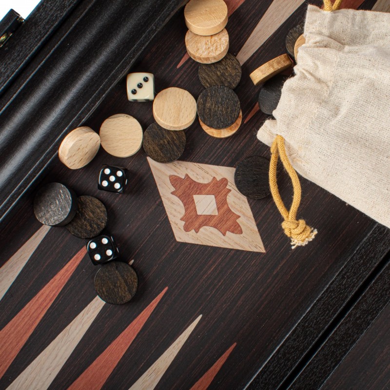 Backgammon set MANOPOULOS Wenge MEDIUM 38x23 cm