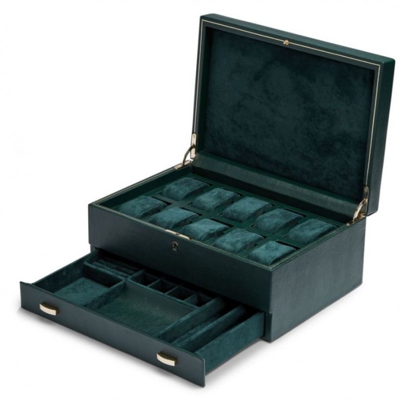 Kutija za satove WOLF 1834, British Racing 10, zelena