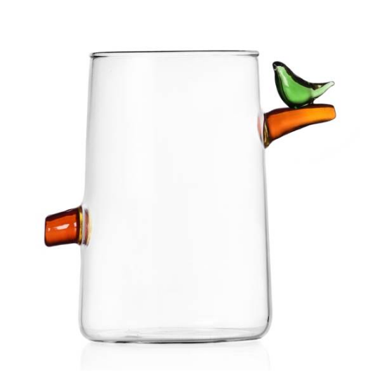 Čaša staklena ICHENDORF Birds, Green Bird