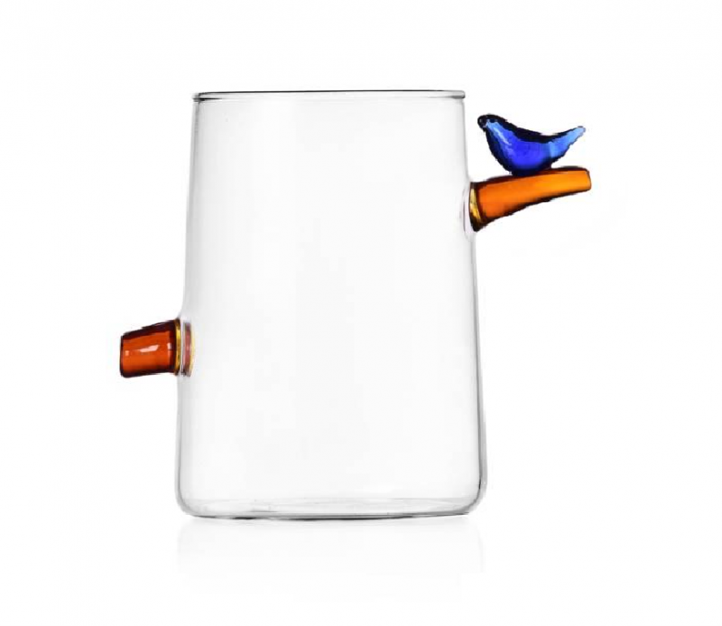 Čaša staklena ICHENDORF Birds, Light Blue Bird
