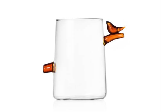 Čaša staklena ICHENDORF Birds, Orange Bird