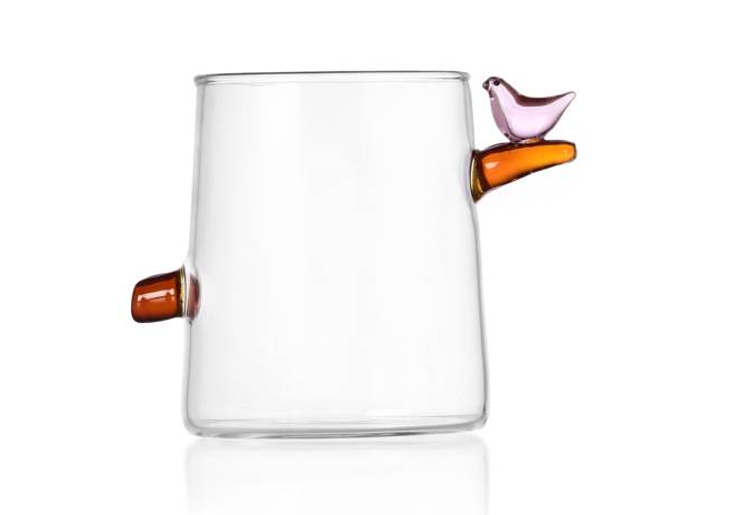 Čaša staklena ICHENDORF Birds, Pink Bird