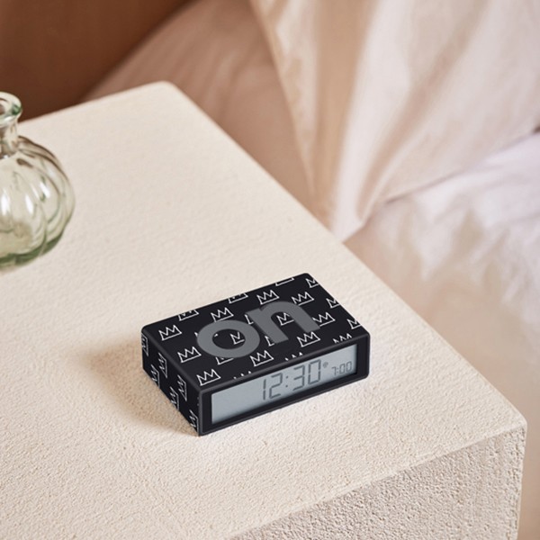 Sat budilica LEXON x JEAN-MICHEL BASQUIAT Flip+, Crown, crni