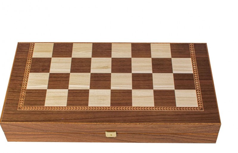 Šah i Backgammon set MANOPOULOS Olive branch in brown colours 38x20 cm